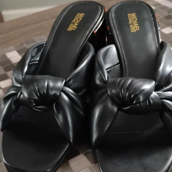 Michael Kors🎁 Josie Mule Knotted Sandals Leopard Block heel NIB - Picture 5 of 7